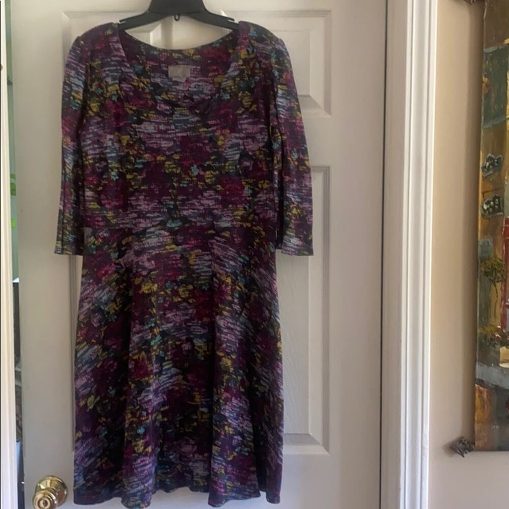 Feather brand Large multi color cotton blend print dress